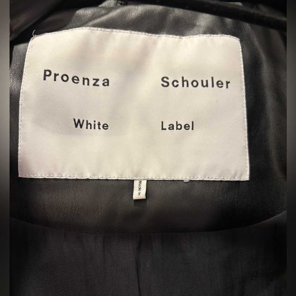 Proenza Schouler White Label Faux Black Leather Puffer Vest XS - Picture 7 of 9